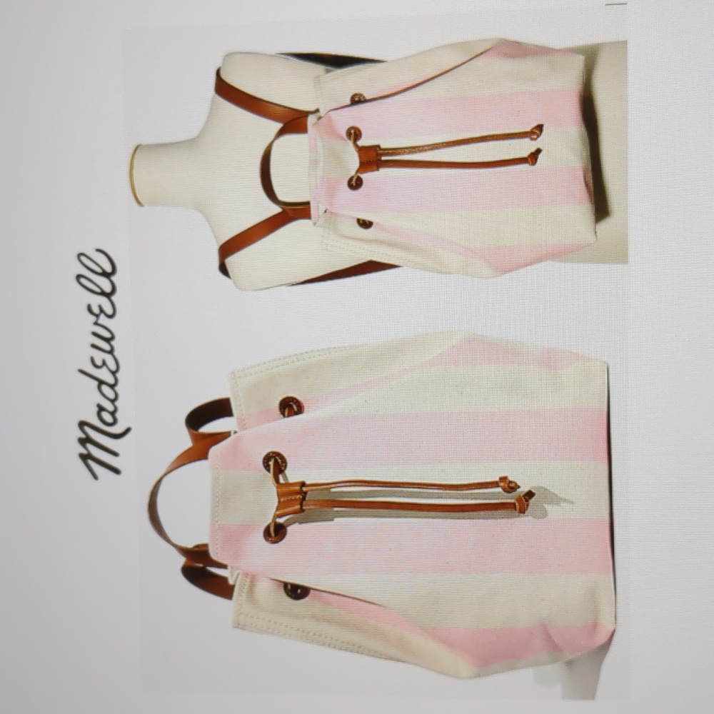 Madewell - Somerset  Canvas  Backpack - Petal Pink Stripe